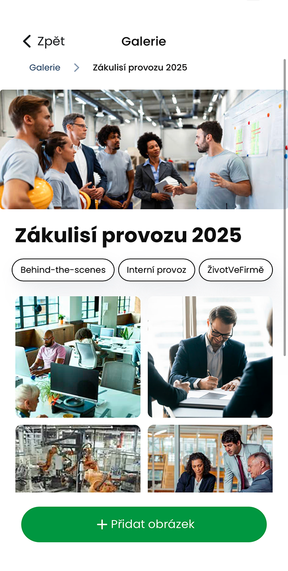 Ukázka modulu Galerie v aplikaci
