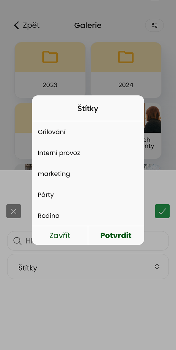 Ukázka modulu Galerie v aplikaci